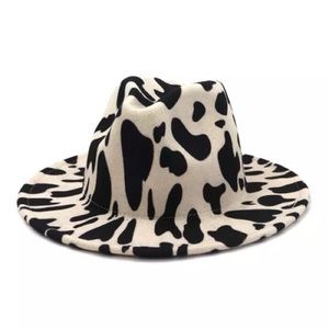 Leopard Brim Wool Material Jazz Fedora Hat